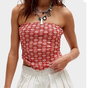 Free People Boulevard Tube Top Flower Print Medium NWT NEW Festival Boho Summer